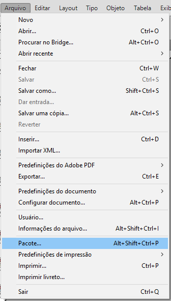 Instrução InDesign