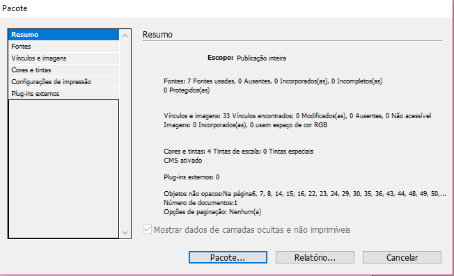 Instrução InDesign